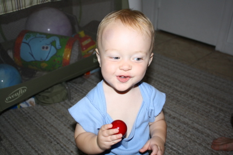 Toren playing with the mouse ball 9-5-2010 7-52-21 AM