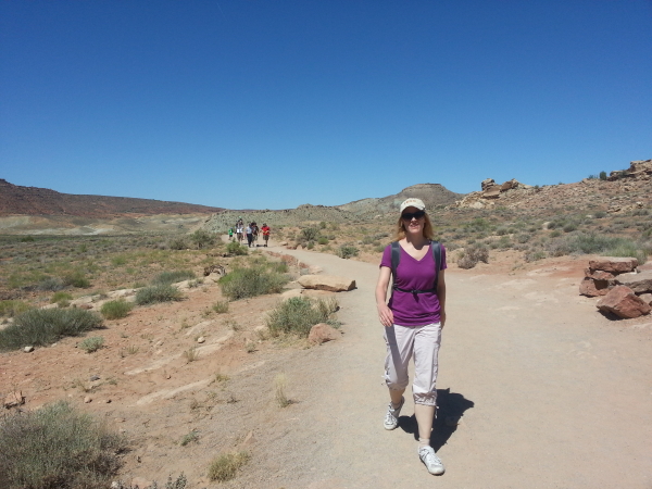 Debi, followed by the motley crew headed up to Delicate Arch