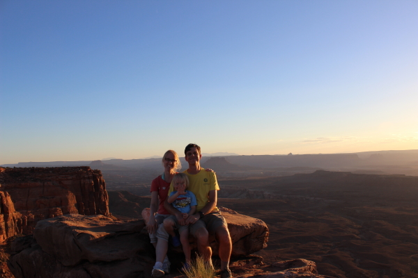 All three of us on our vantage point waiting for the sunset.