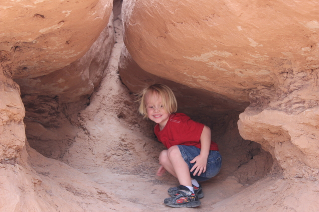 Toren hiding among the rocks.