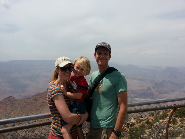 The three of us at an overlook.