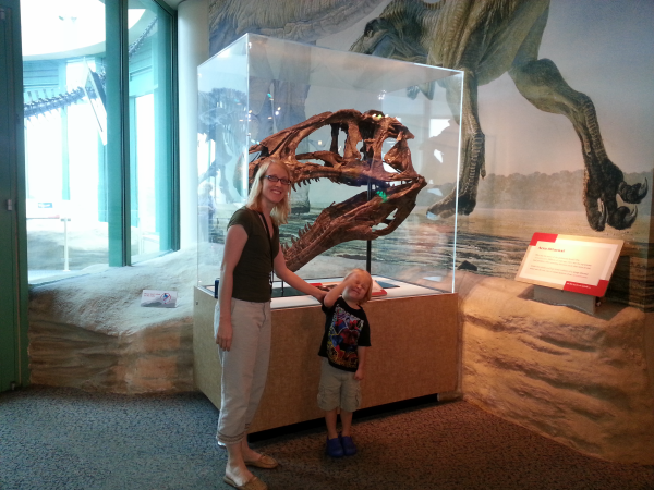 Debi and Toren at the Museum of Natural Sciences