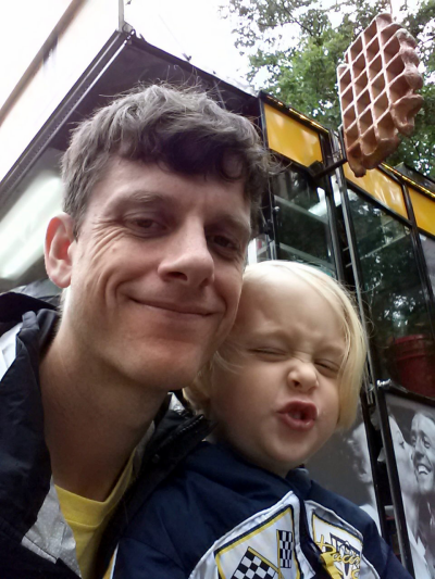 Toren just after eating his waffle