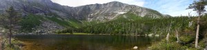 Chimney Pond, where you have to choose your ascent route to the top of Katahdin (click for full size)