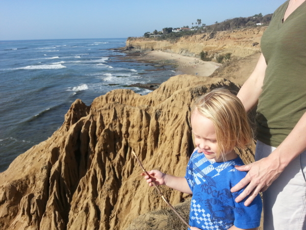 Debi and Toren overlooking the cliffs.