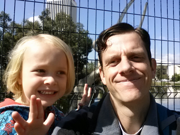 By the big tar pit at Page Museum