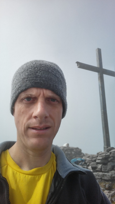 On the summit of Carrauntoohil.