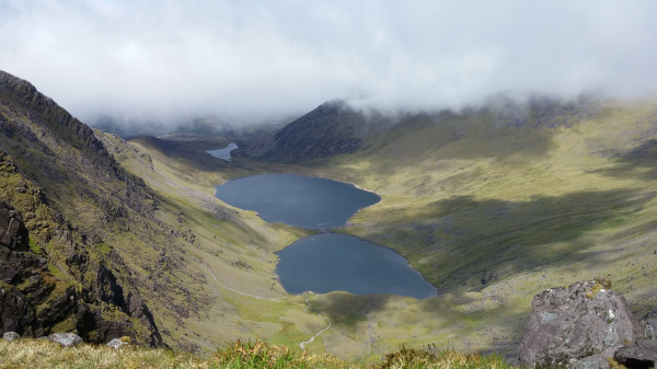 The valley below Carrauntoohil once the clouds clear.