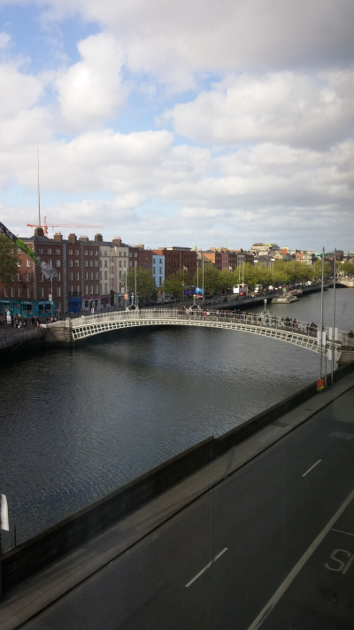 View of the River Liffey from my apartment in Dublin.