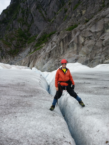 me standing over a crevasse