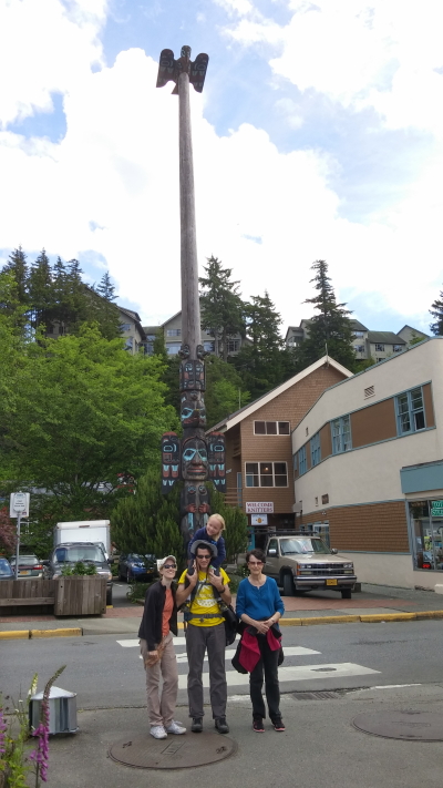 A groovy totem pole in Ketchikan.