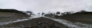 Panorama of the glacier from our lunch spot (click for full size)