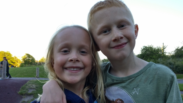 Toren with one of his cousins at the park