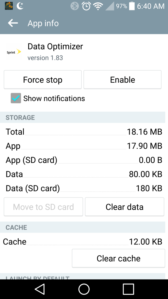 Sprint Data Optimizer app