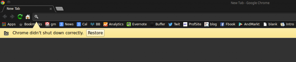 Chrome didn't shut down correctly error