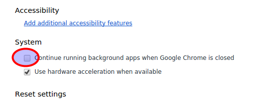 Continue running background apps when Google Chrome is closed