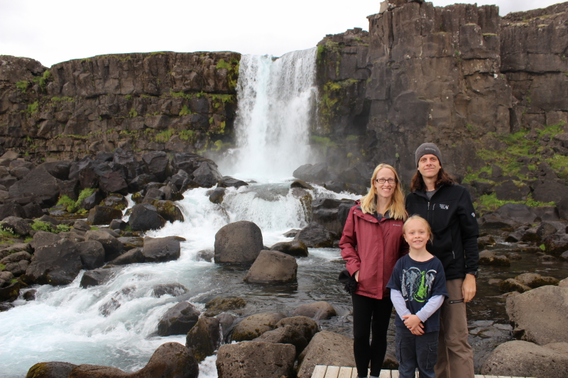 Debi, Toren, and Ryan at Þingvellir National Park