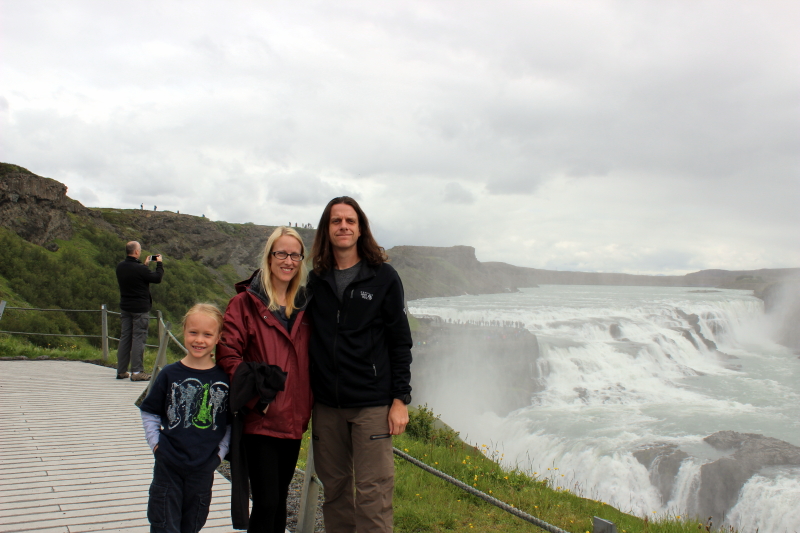 Toren, Debi, and Ryan at Gulfoss