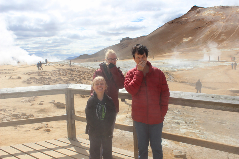 Toren, Debi, and Rosemary at Namajfell Hverir