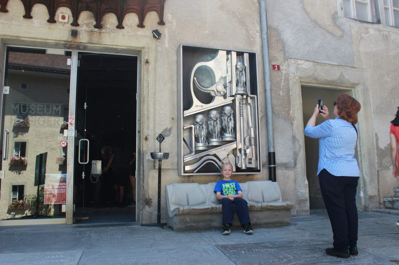 Toren in front of the Giger Museum.