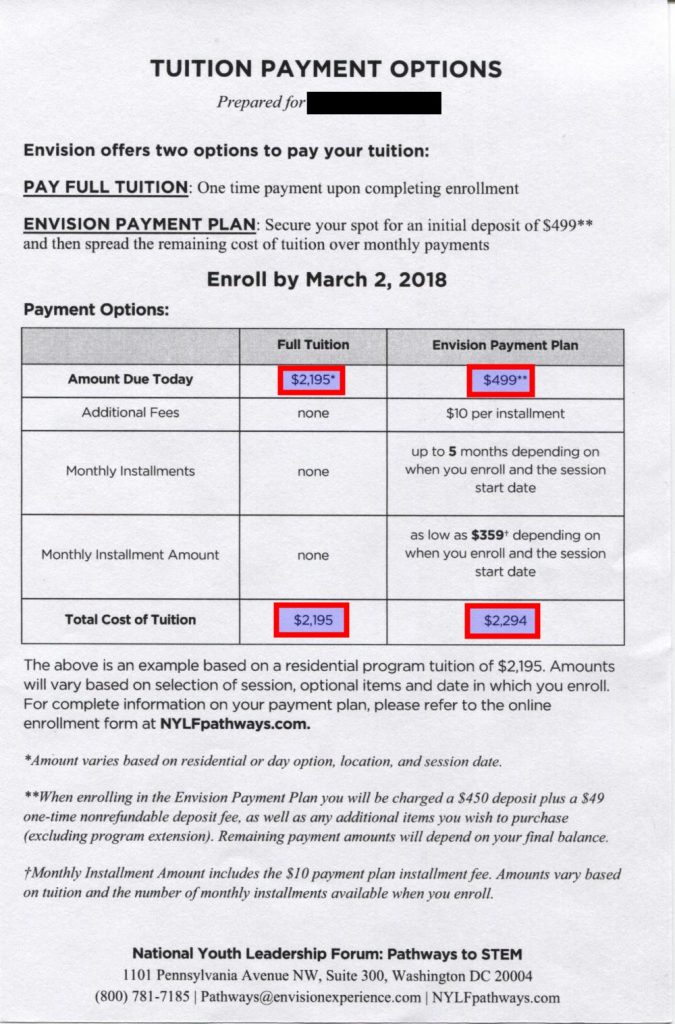 summer camp price scan